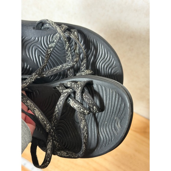 Chaco Womens Black Grey Strappy Double Strap Sport Sandals Size 8 Hiking Outdoor - Picture 5 of 5